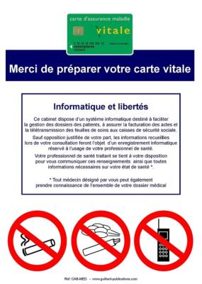 Panneau d'affichage - Informations en cabinet médical  - GUILLARD