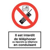 Panneau INTERDICTION DE TELEPHONER AU VOLANT