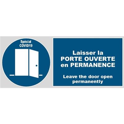 Signal "Laisser la porte ouverte en permanence" - lot de stickers en vinyle -