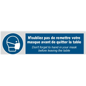 Signal Remettre votre masque en quittant la table - lot de stickers -