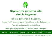 Déposer vos serviettes sales dans la baignoire - PVC
