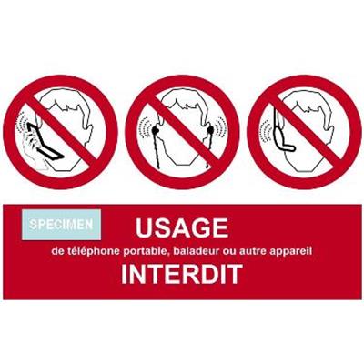 Panneau interdiction de téléphoner