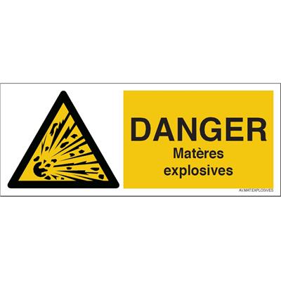 Panneau danger matières explosives