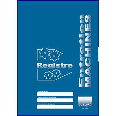 Registre entretien des machines outils