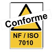 Panneau Attention Danger Charges suspendues - Dos Autocollant - Norme ISO NF 7010