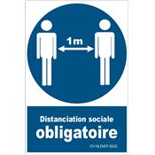 Panneau obligation de distanciation sociale