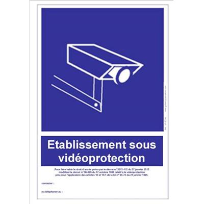 Panneau de videoprotection en vitrophanie