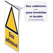 Panneau Attention Danger Chien de Garde - Dos Autocollant - Norme ISO NF 7010