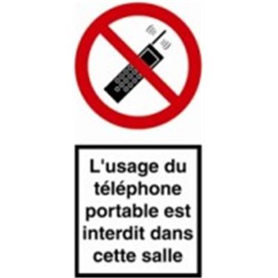 Panneau interdiction telephone portable