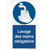 Panneau d'obligation Lavage des mains obligatoire