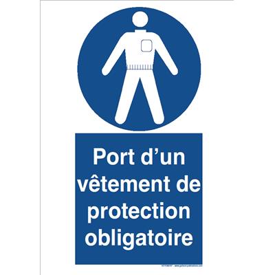 Panneau d'Obligation de Port d'un vêtement de protection obligatoire