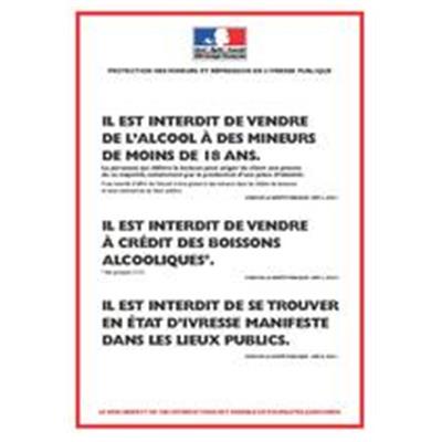 Affiche PROTECTION DES MINEURS VENTE ALCOOL PAPIER A5