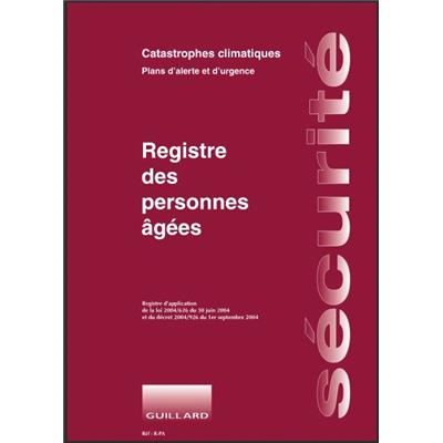 Registre des personnes agées