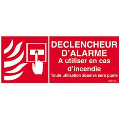 Déclencheur d'alarme incendie + ""Toute utilisation abusive sera punie