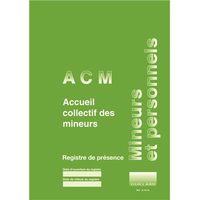 Registre d'ACCUEIL DES MINEURS en ACM