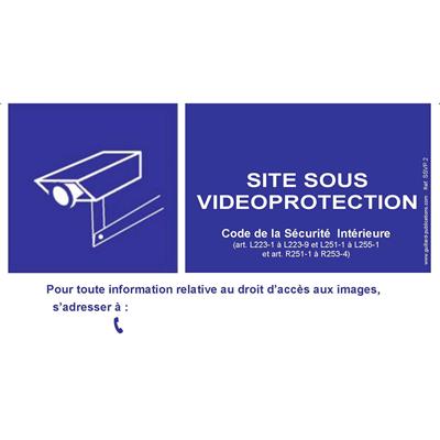 Panneau de site sous videoprotection en vitrophanie