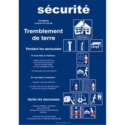 Consigne pour établissement situé dans une zone à TREMBLEMENT DE TERRE