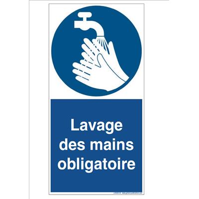 Panneau d'obligation Lavage des mains obligatoire