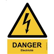 Panneau Attention Danger Risque électrique - Dos Autocollant - Norme ISO NF 7010