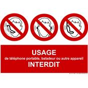 Panneau interdiction de téléphoner