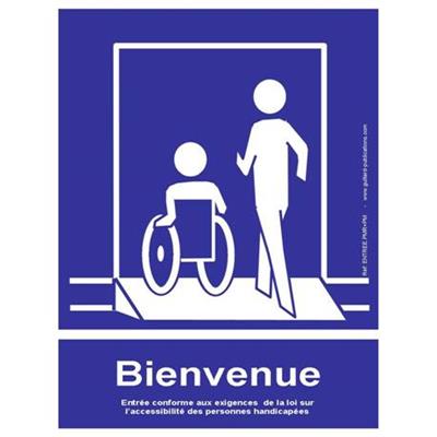 Panneau accessibilité handicapé vitrophanie