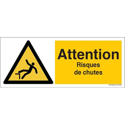 Panneau danger risque de chutes