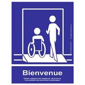 Panneau accessibilité handicapé vitrophanie