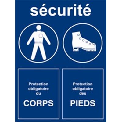 Panneau d'Obligation du port de protection Corps+Pieds