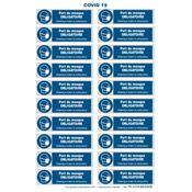 Signal PORT DU MASQUE OBLIGATOIRE - lot de stickers en vinyle -
