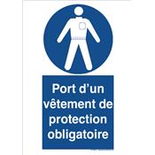 Panneau d'Obligation de Port d'un vêtement de protection obligatoire