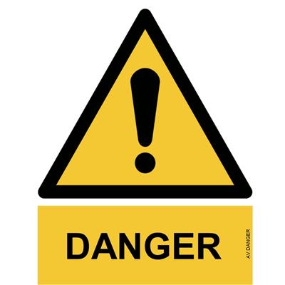 Panneau Attention Danger - Dos Autocollant - Norme Iso NF 7010