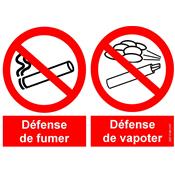 Signalisation Défense de Fumer et de Vapoter