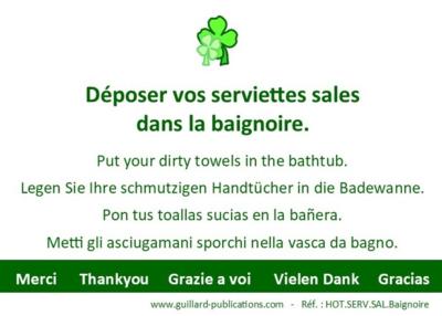 Déposer vos serviettes sales dans la baignoire - PVC