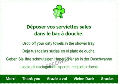 Déposer vos serviettes sales dans la douche - PVC