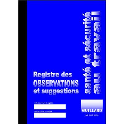Registre Santé et Sécurité au travail